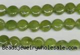 CPO28 15.5 inches 8mm flat round olivine gemstone beads wholesale