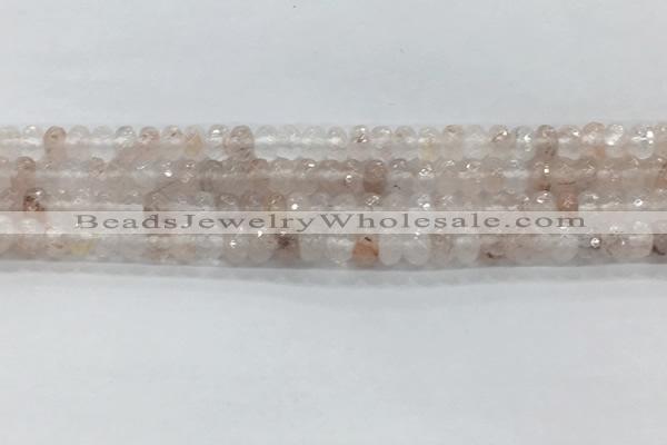 CPQ210 15.5 inches 4*6mm faceted rondelle natural pink quartz beads