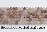 CPQ319 15.5 inches 8mm faceted round pink quartz beads