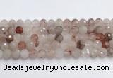 CPQ320 15.5 inches 10mm faceted round pink quartz beads