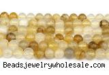 CPQ352 15.5 inches 8mm round yellow quartz gemstone beads