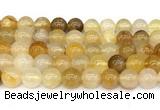 CPQ354 15.5 inches 12mm round yellow quartz gemstone beads