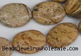 CPT252 15.5 inches 15*20mm oval picture jasper beads wholesale