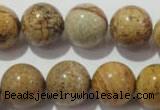 CPT457 15.5 inches 18mm round picture jasper beads wholesale