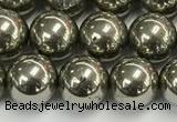 CPY262 15.5 inches 8mm round pyrite gemstone beads wholesale