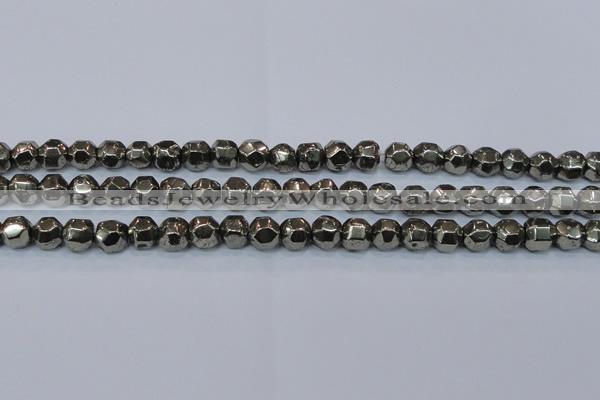 CPY617 15.5 inches 10mm nuggets pyrite gemstone beads