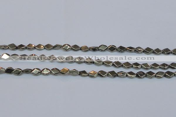 CPY651 15.5 inches 6*8mm pyrite gemstone beads wholesale