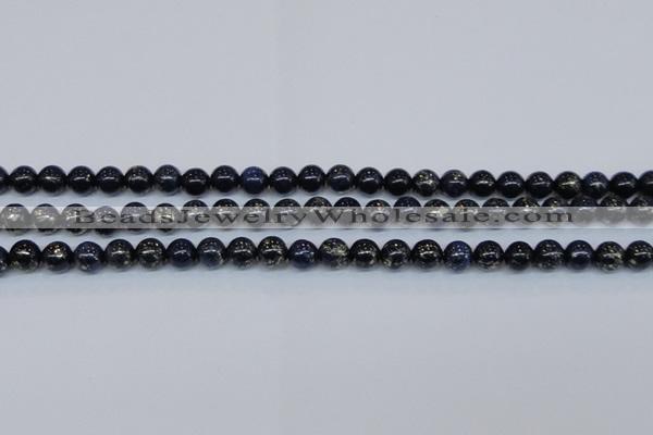 CPY772 15.5 inches 8mm round pyrite gemstone beads wholesale