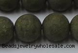 CPY820 15.5 inches 18mm round matte pyrite beads wholesale