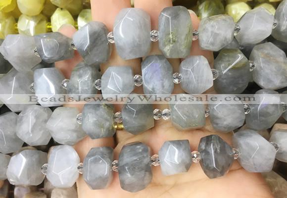 CQBS01 15 inches 12*16mm - 13*18mm faceted nuggets cloudy quartz beads