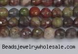 CRA160 15.5 inches 4mm faceted round rainforest agate beads