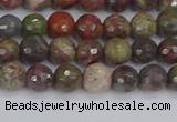 CRA161 15.5 inches 6mm faceted round rainforest agate beads