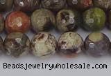 CRA162 15.5 inches 8mm faceted round rainforest agate beads