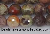 CRA163 15.5 inches 10mm faceted round rainforest agate beads