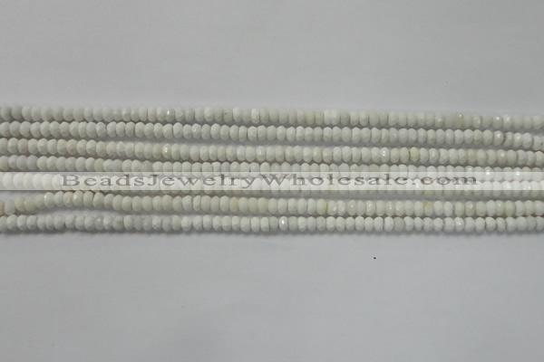CRB109 15.5 inches 2.5*4mm faceted rondelle white agate beads