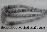 CRB1104 15.5 inches 5*8mm - 9*18mm rondelle cloudy quartz beads