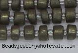 CRB1259 15.5 inches 5*8mm tyre matte pyrite gemstone beads