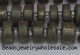 CRB1261 15.5 inches 6*12mm tyre matte pyrite gemstone beads