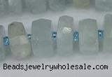 CRB1312 15.5 inches 6*12mm faceted rondelle aquamarine beads