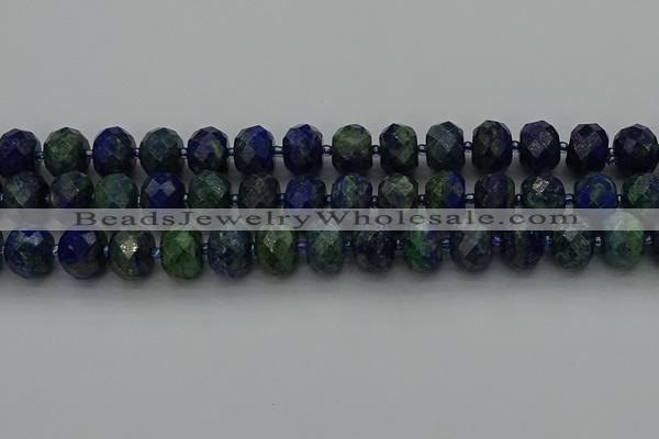 CRB1455 15.5 inches 10*14mm faceted rondelle chrysocolla beads
