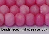 CRB1850 15.5 inches 6*10mm faceted rondelle pink opal beads