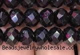 CRB1999 15.5 inches 6*8mm faceted rondelle black spinel beads