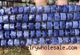 CRB2176 15.5 inches 11mm - 12mm faceted tyre sodalite beads