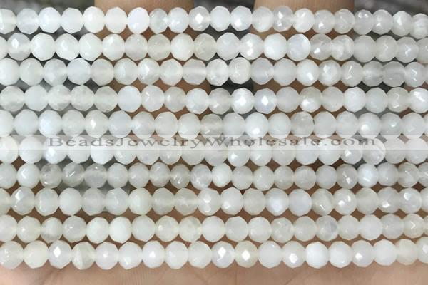 CRB2255 15.5 inches 3*4mm faceted rondelle white moonstone beads
