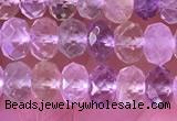 CRB2281 15.5 inches 4*6mm faceted rondelle mixed quartz beads