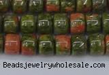 CRB2507 15.5 inches 6*8mm rondelle unakite gemstone beads