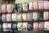 CRB2572 15.5 inches 2*4mm heishi rhodonite beads wholesale