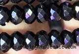 CRB2652 15.5 inches 3.5*5mm faceted rondelle black spinel beads