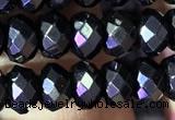 CRB2653 15.5 inches 4*6mm faceted rondelle black spinel beads