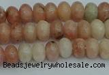 CRB2840 15.5 inches 4*6mm rondelle red plum blossom jade beads