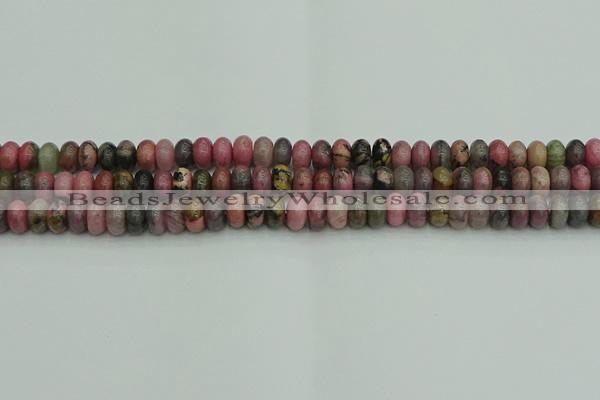 CRB2885 15.5 inches 4*6mm rondelle rhodonite beads wholesale