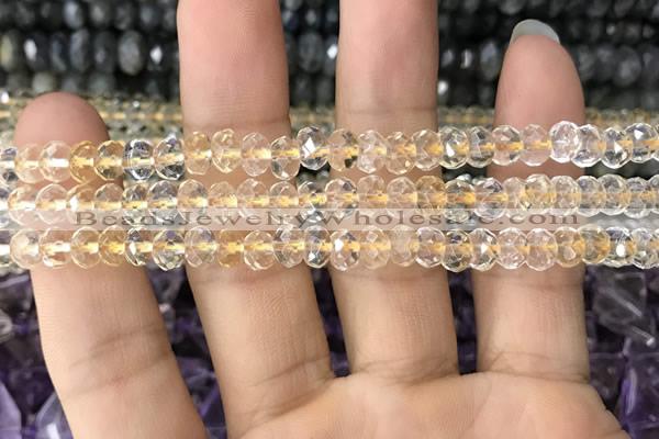 CRB3011 15.5 inches 4*6mm faceted rondelle citrine beads