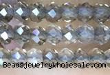 CRB3105 15.5 inches 2*3mm faceted rondelle tiny smoky quartz beads