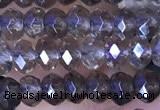 CRB3152 15.5 inches 2.5*4mm faceted rondelle tiny smoky quartz beads