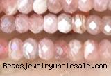 CRB3179 15.5 inches 2.5*4mm faceted rondelle tiny rhodochrosite beads