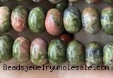 CRB4037 15.5 inches 4*6mm rondelle unakite beads wholesale