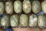 CRB4117 15.5 inches 5*8mm faceted rondelle Chinese unakite beads