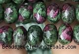 CRB4119 15.5 inches 5*8mm faceted rondelle imitation ruby zoisite beads