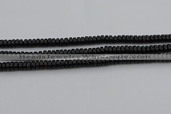 CRB418 15.5 inches 5*8mm rondelle black agate beads wholesale