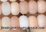 CRB5003 15.5 inches 4*6mm rondelle matte pink aventurine beads