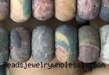 CRB5062 15.5 inches 5*8mm rondelle matte picasso jasper beads