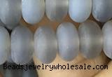 CRB5065 15.5 inches 5*8mm rondelle matte grey agate beads wholesale