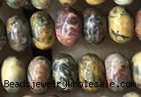 CRB5305 15.5 inches 4*6mm rondelle leopard skin jasper beads wholesale