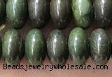 CRB5346 15.5 inches 5*8mm rondelle bronze green stone beads