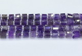 CRB5602 15.5 inches 7mm - 8mm faceted tyre amethyst beads