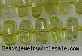 CRB573 15.5 inches 6*10mm faceted rondelle lemon quartz beads